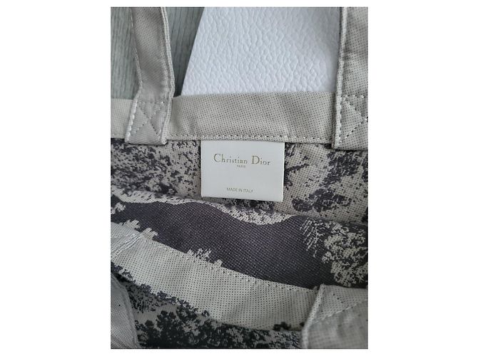 Christian Dior Borsa Tote Toile de Jouy Beige Marrone scuro - vista 3