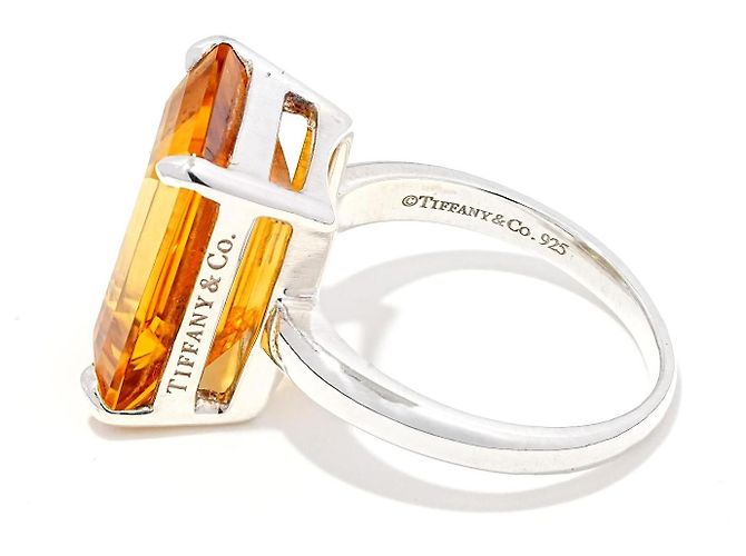 Tiffany & Co. Anello Cocktail in Argento 925 con Citrino Taglio Smeraldo - vista 2
