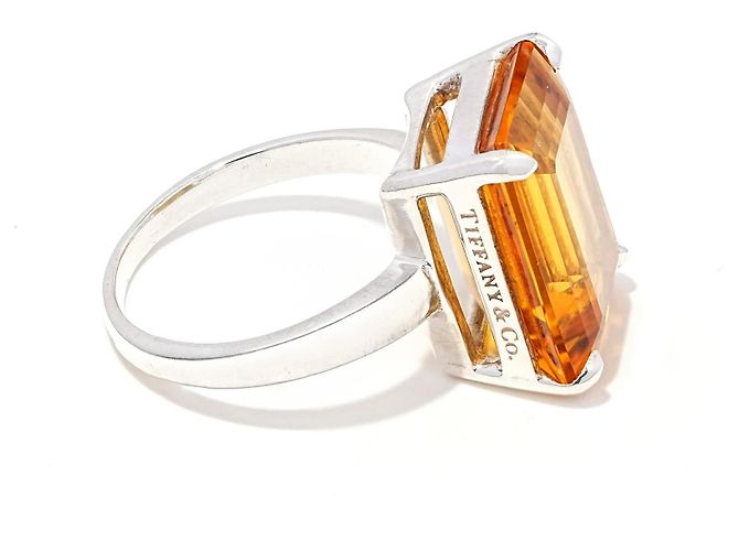 Tiffany & Co. Anello Cocktail in Argento 925 con Citrino Taglio Smeraldo - vista 4
