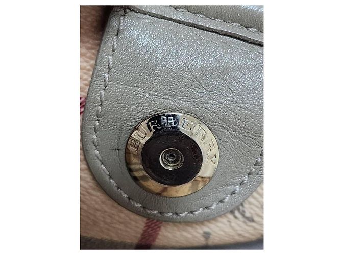 Burberry Bolso Tote Canterbury Haymarket Check con Tachuelas - Beige/Gris - vista 5