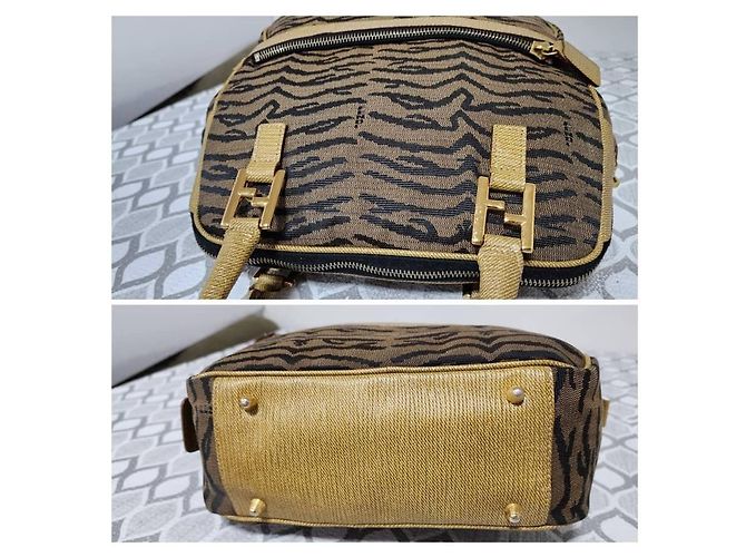 Fendi Zucca Canvas Handtasche Braun Beige - Ansicht 7
