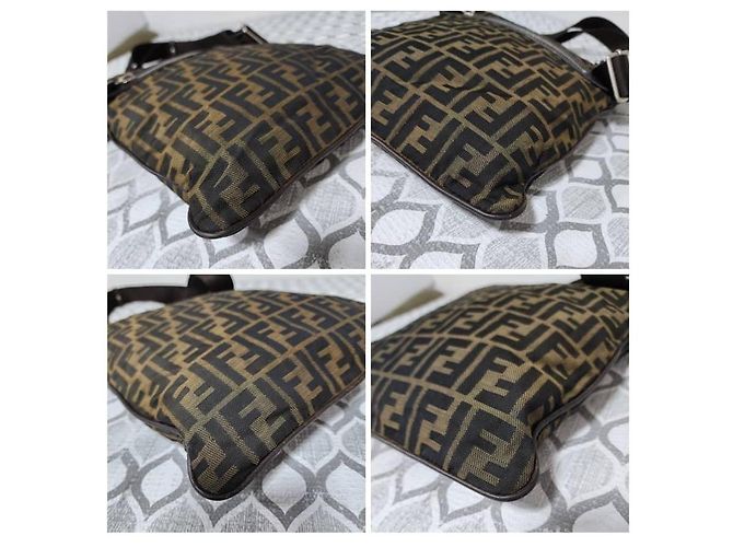 Borsa a Tracolla Fendi Zucca FF Marrone Monogramma - vista 10