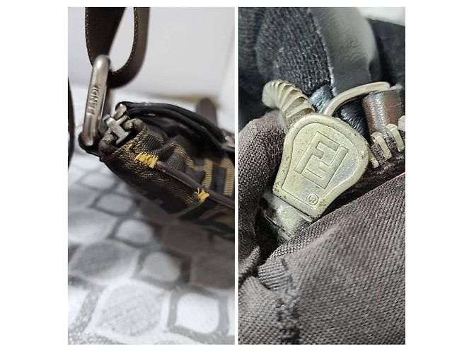 Borsa a Tracolla Fendi Zucca FF Marrone Monogramma - vista 11