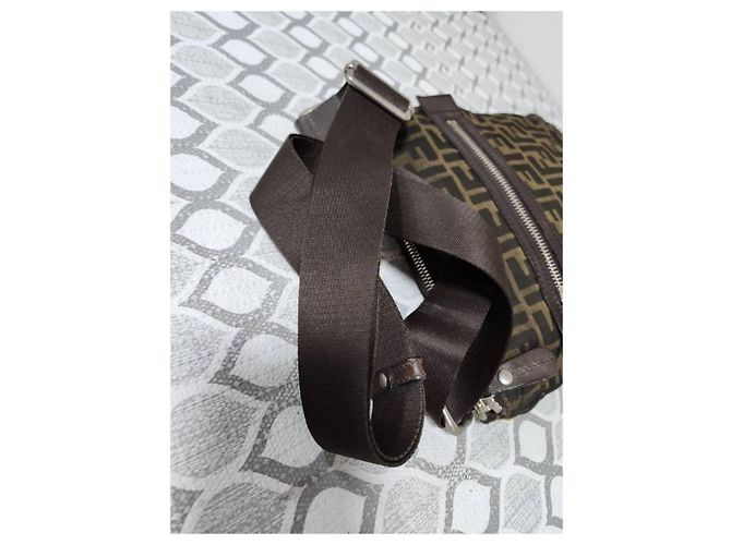 Borsa a Tracolla Fendi Zucca FF Marrone Monogramma - vista 6