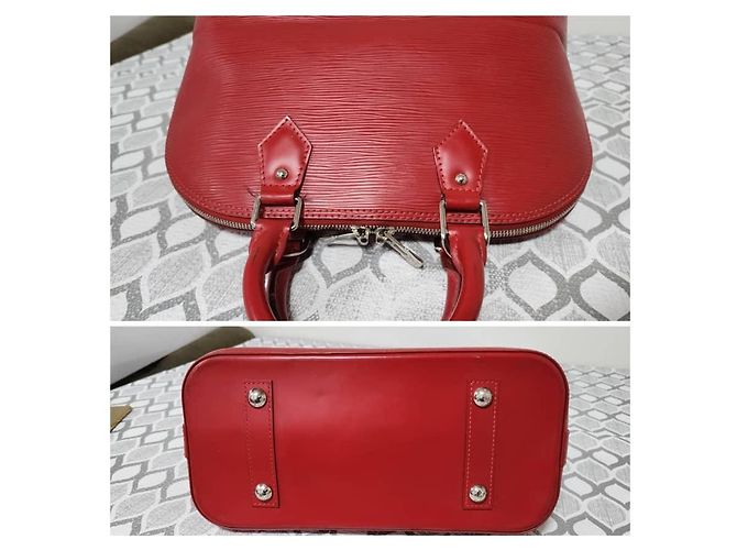Borsa Louis Vuitton Epi Alma PM Rossa Rosso - vista 5