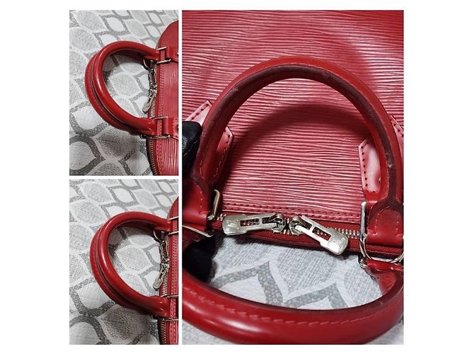 Borsa Louis Vuitton Epi Alma PM Rossa Rosso - vista 7