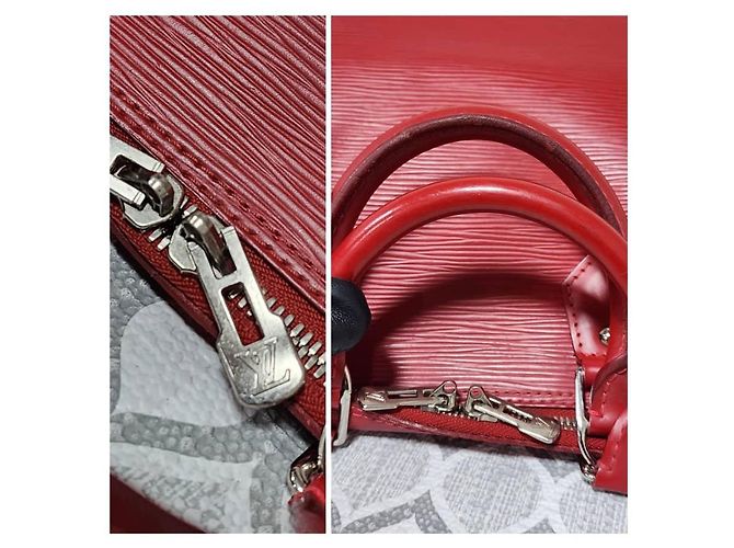 Borsa Louis Vuitton Epi Alma PM Rossa Rosso - vista 9