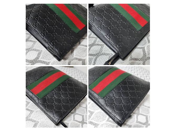 Gucci Guccissima Signature Web Clutch Nera Nero - vista 10