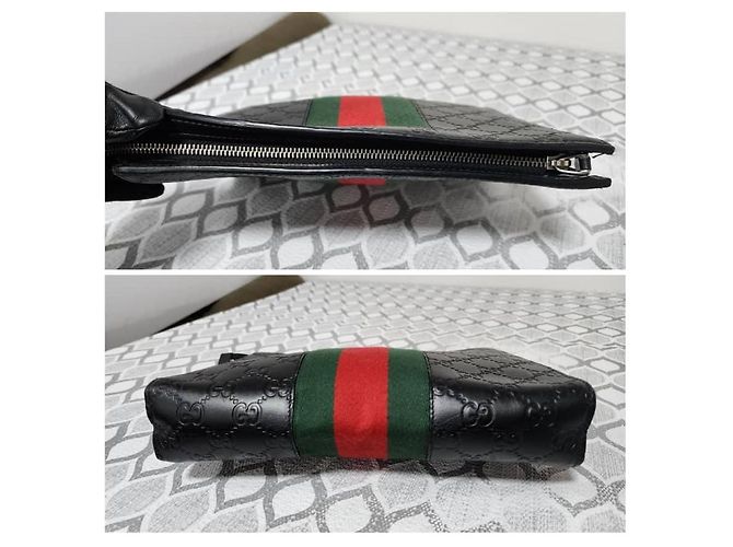 Gucci Guccissima Signature Web Clutch Nera Nero - vista 6