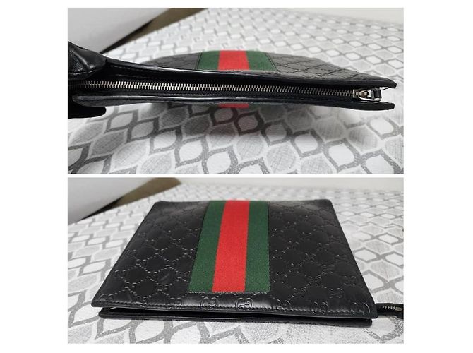 Gucci Guccissima Signature Web Clutch Nera Nero - vista 7