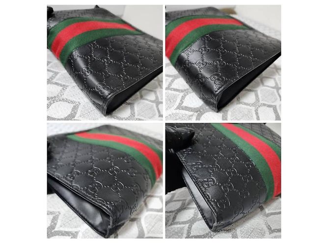 Gucci Guccissima Signature Web Clutch Nera Nero - vista 9