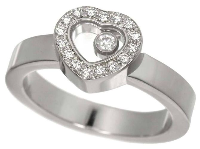 Anel Chopard Happy Diamond Heart em Ouro Branco 18K Prata - vista 5