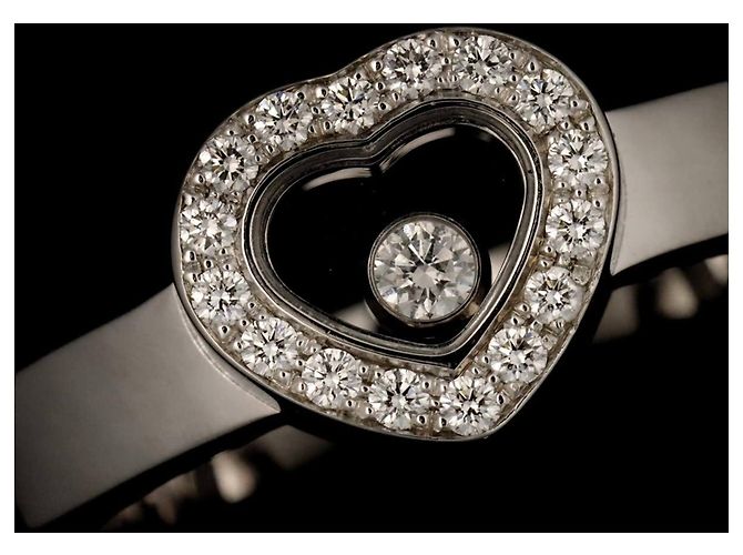 Anel Chopard Happy Diamond Heart em Ouro Branco 18K Prata - vista 6