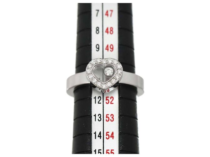 Anel Chopard Happy Diamond Heart em Ouro Branco 18K Prata - vista 7
