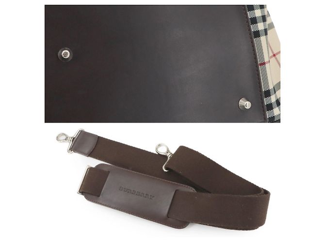 Borsa a mano e spalla 2-Way Boston Burberry Nova Check Marrone Beige - vista 10