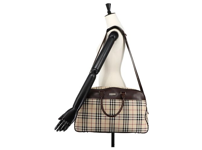 Borsa a mano e spalla 2-Way Boston Burberry Nova Check Marrone Beige - vista 11
