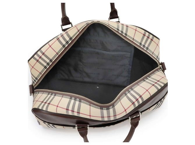 Borsa a mano e spalla 2-Way Boston Burberry Nova Check Marrone Beige - vista 7