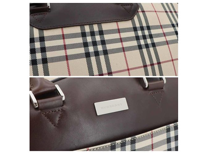 Borsa a mano e spalla 2-Way Boston Burberry Nova Check Marrone Beige - vista 9