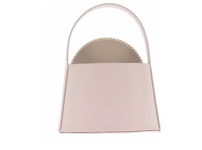 Autre Marque Mini mala de couro com detalhes de passamanaria Bege - vista 3