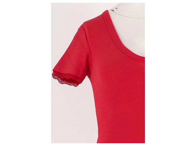 Autre Marque Top de algodón rojo Damson Madder Roja - vista 3