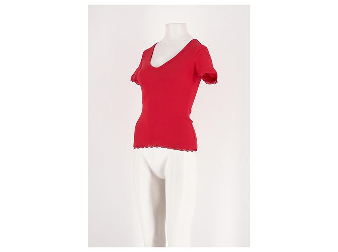 Autre Marque Top de algodón rojo Damson Madder Roja - vista 4