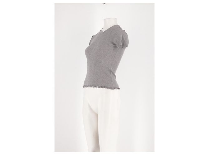 Autre Marque Top ajustado cinza de viscose Damson Madder - vista 4