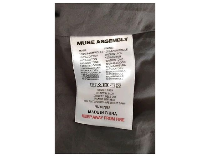 Autre Marque Abito in cotone grigio MUSE ASSEMBLY XS - vista 8