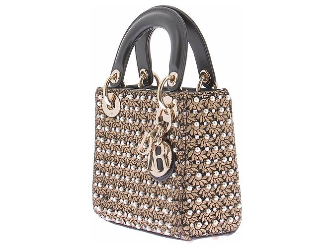 Christian Dior Borsa Lady Dior con strass Nero - vista 2