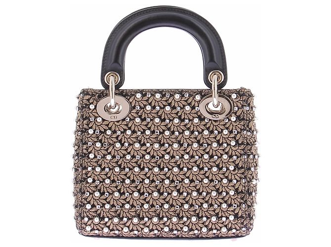 Christian Dior Borsa Lady Dior con strass Nero - vista 3