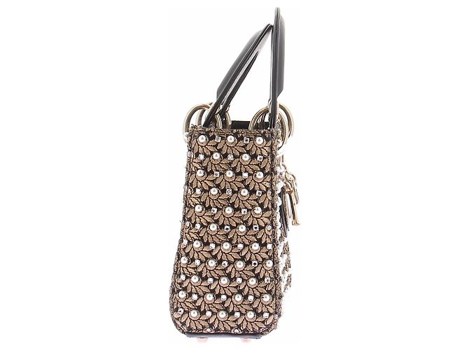 Christian Dior Borsa Lady Dior con strass Nero - vista 4