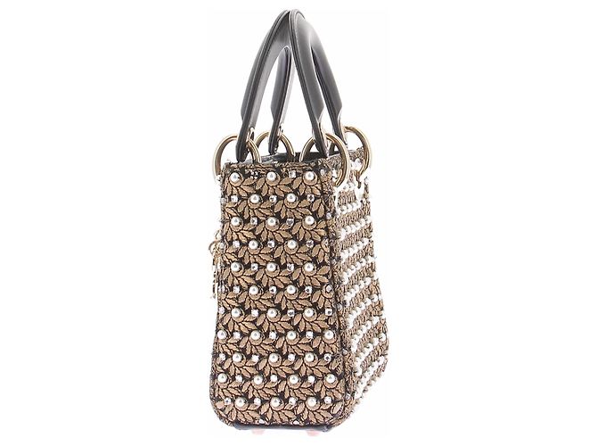 Christian Dior Borsa Lady Dior con strass Nero - vista 5