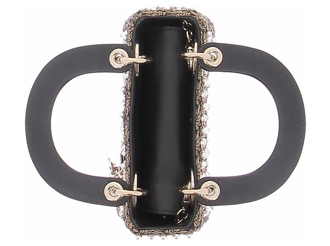Christian Dior Borsa Lady Dior con strass Nero - vista 7