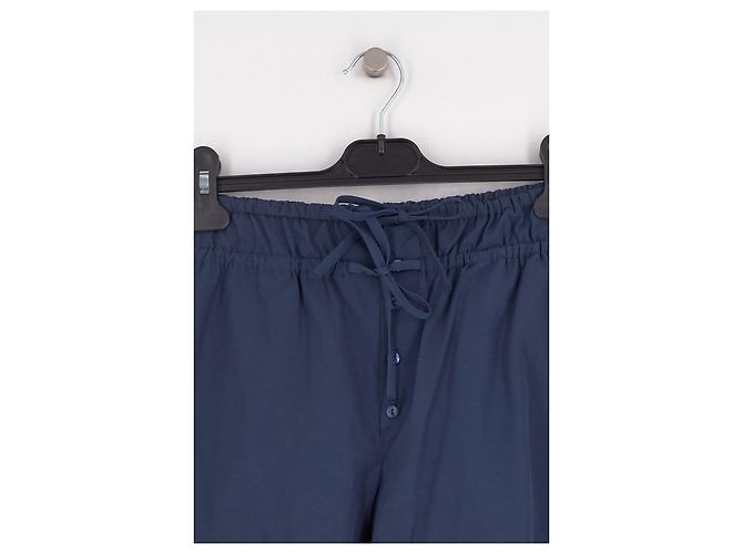 Autre Marque Pantalones de algodón azul marino - vista 2