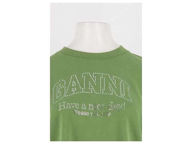 Ganni Strickpullover aus Baumwolle in Grün - Ansicht 2