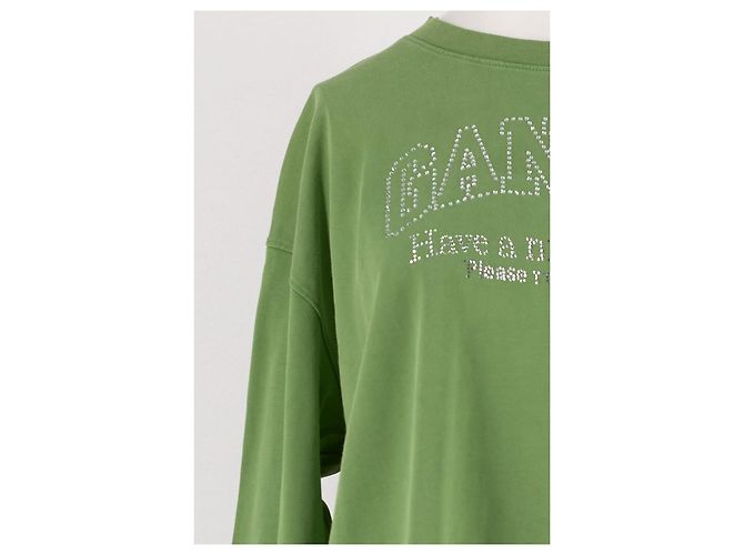 Ganni Strickpullover aus Baumwolle in Grün - Ansicht 3