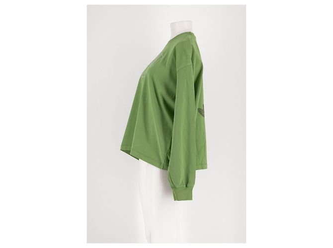 Ganni Strickpullover aus Baumwolle in Grün - Ansicht 5