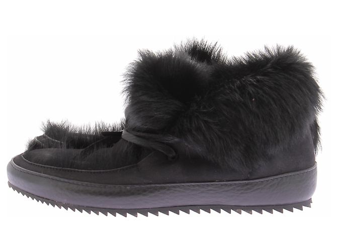 Pedro Garcia Scarpe nere con pelliccia Nero - vista 2