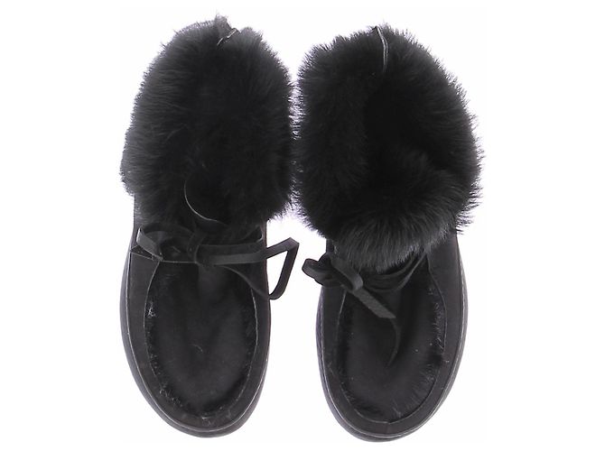 Pedro Garcia Scarpe nere con pelliccia Nero - vista 4