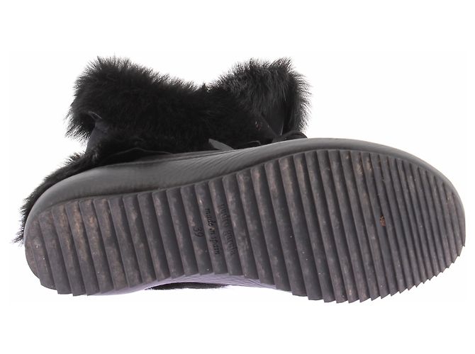 Pedro Garcia Scarpe nere con pelliccia Nero - vista 5