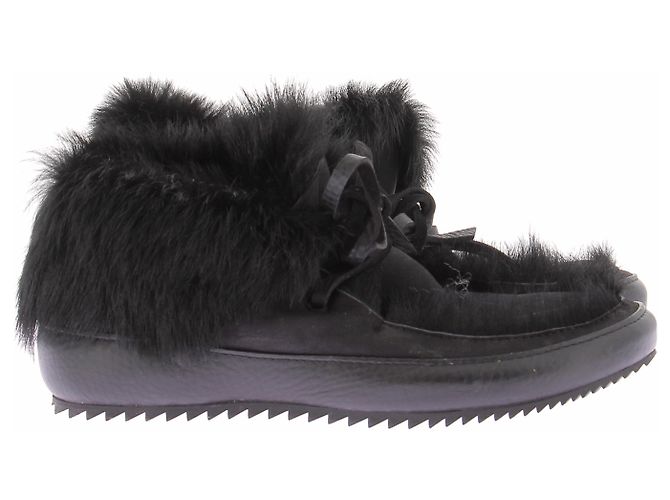 Pedro Garcia Scarpe nere con pelliccia Nero - vista 6