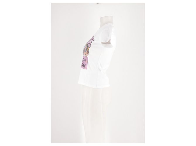 T-shirt de algodão branco Ganni Verde - vista 5