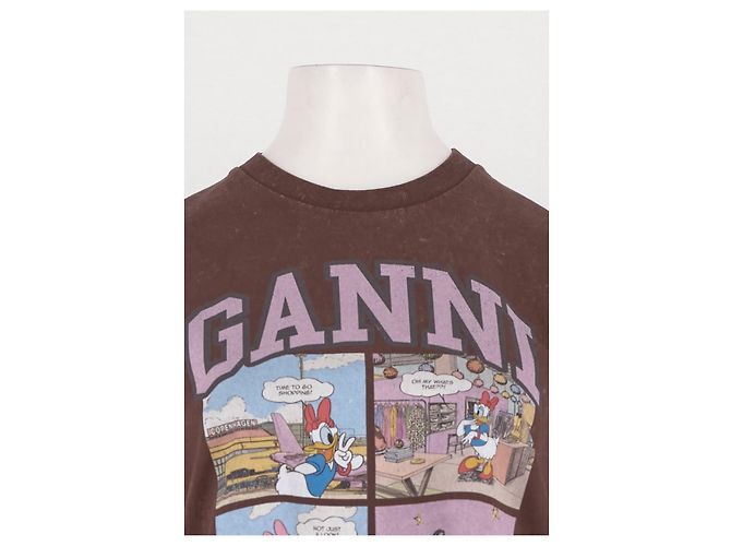 T-shirt Ganni marrone in cotone - vista 2