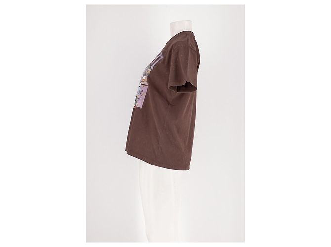 T-shirt Ganni marrone in cotone - vista 5