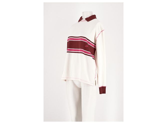 Autre Marque Polo in cotone bianco Damson Madder - vista 4