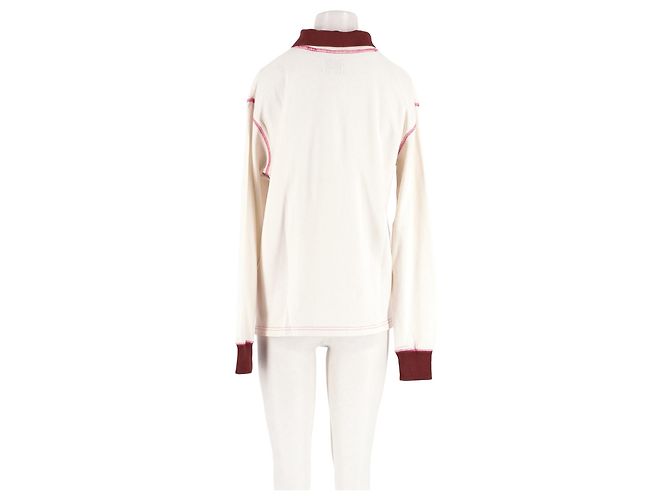 Autre Marque Polo in cotone bianco Damson Madder - vista 6
