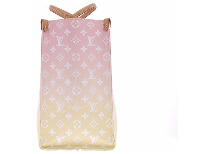 Sac cabas Louis Vuitton Onthego en cuir rose - vue 4