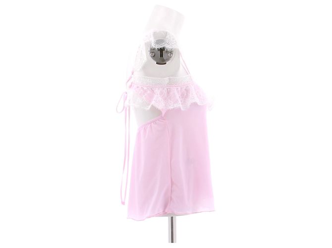 Autre Marque Top rosa con pizzo - vista 3