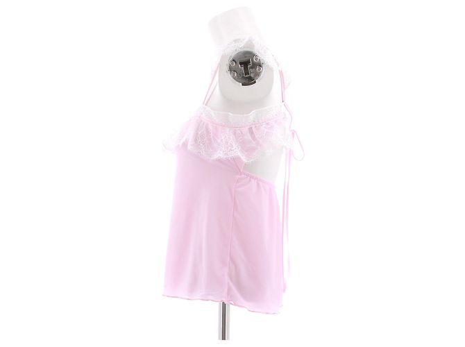 Autre Marque Top rosa con pizzo - vista 4