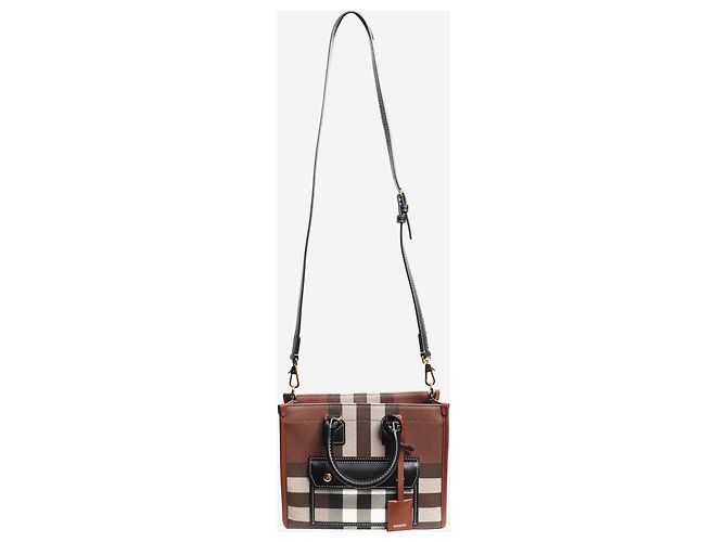 Burberry Mini cabas Freya marron - vue 2
