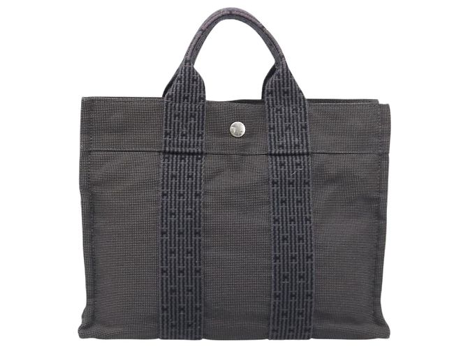 Hermès HERMES Her Line Tote PM Tote Bag Canvas Gray Silver - vista 2